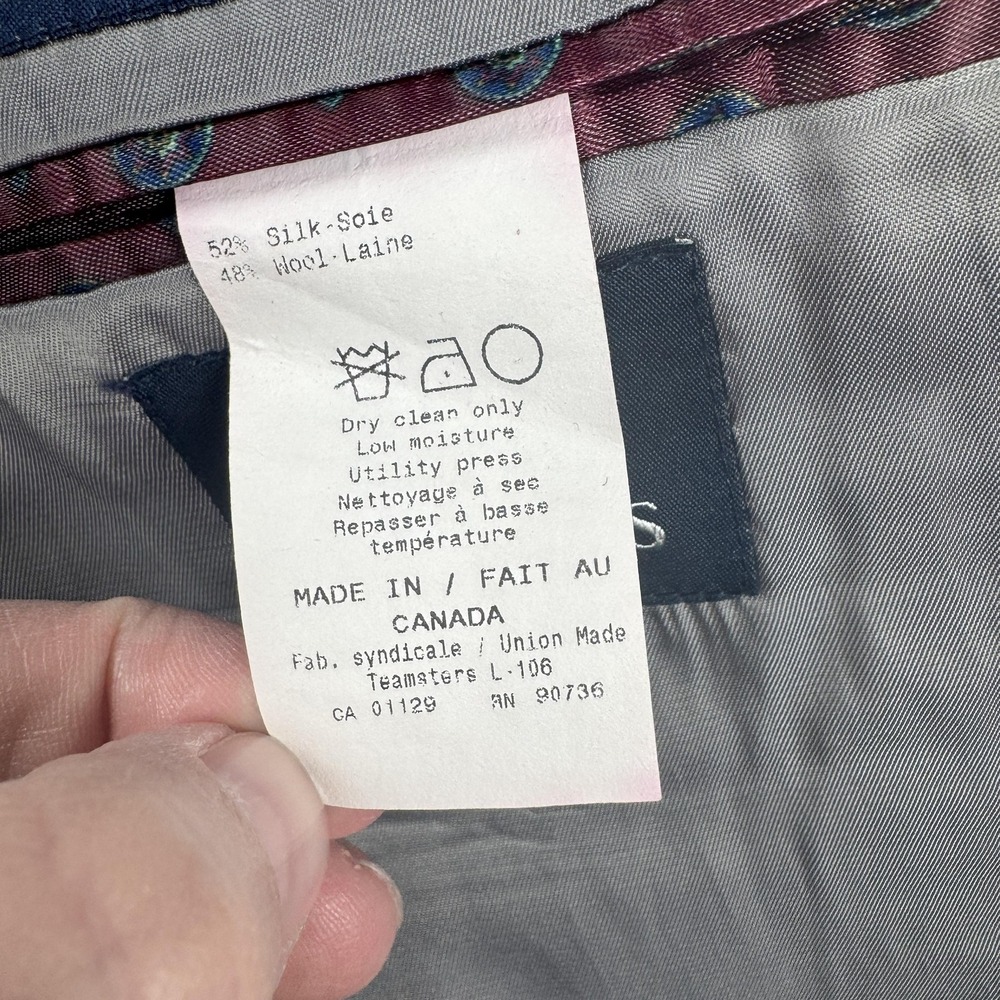 Ralph Lauren Blazer Mens 42R Gray Blue Silk Wool Glen Plaid Sport Coat Canada - Picture 5 of 12